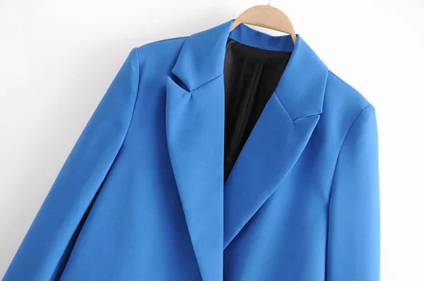 TRZA Women Chic Office Lady Double Breasted Blazer Vintage Coat Fashion Notched Collar Long Sleeve Ladies Outerwear Stylish Tops - Image 37