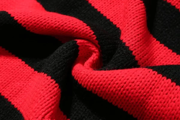 Black Red Striped Sweaters Washed Destroyed Ripped Sweater Men Hole Knit Jumpers Men Women Oversized Sweater Harajuku - Image 34