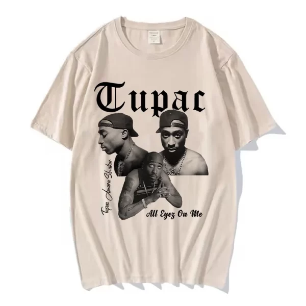 Summer Fashion T-shirt Rapper Tupac Top Hip Hop Street Wear Oversized Short Sleeve T shirt Men's And Women's Tshirts - Image 19
