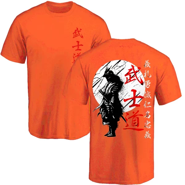 Japan Samurai Spirit T Shirts For Men Japanese Style Back Print Loose Oversized 100% Cotton Tops T-shirt Bushido Male Gifts Tee - Image 11