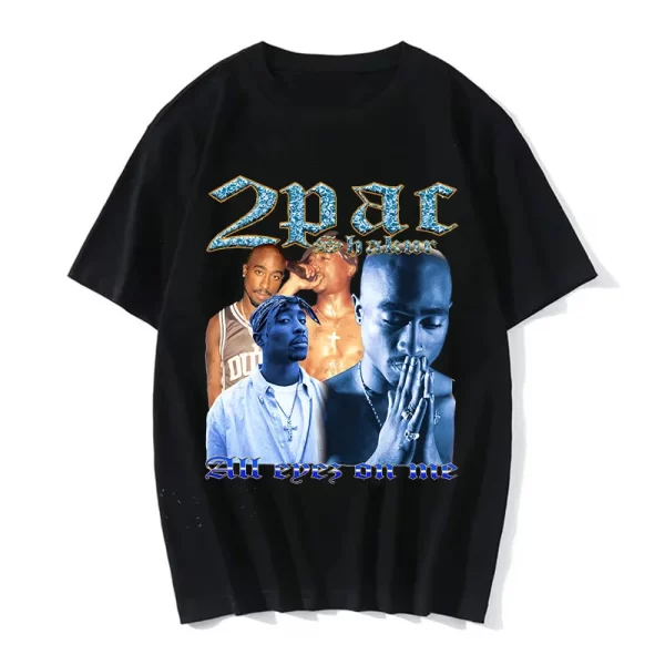 Summer Fashion T-shirt Rapper Tupac Top Hip Hop Street Wear Oversized Short Sleeve T shirt Men's And Women's Tshirts - Image 9