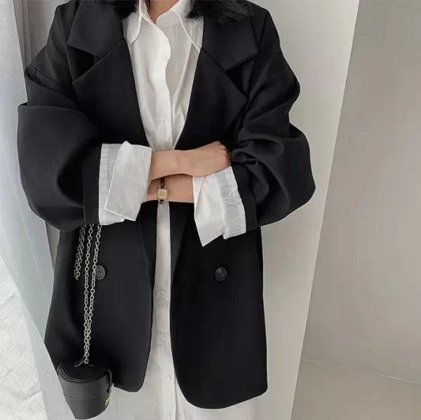 Women's Large Blazer Coats Spring Autumn Fashion Korean Version Loose Top Coat Office Work Clothes Grace Fall Jacket for Women - Image 29