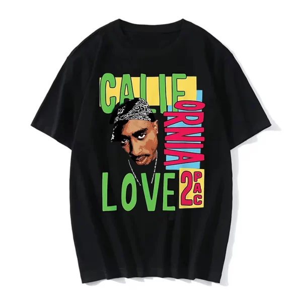 Summer Fashion T-shirt Rapper Tupac Top Hip Hop Street Wear Oversized Short Sleeve T shirt Men's And Women's Tshirts - Image 14