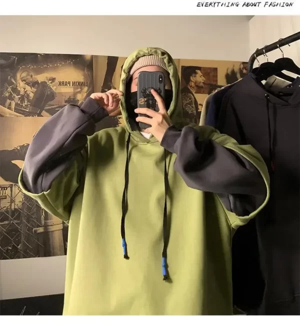 Two-piece Illusion Sweatshirt Men's Hooded Autumn/winter Trendy Brand Ins Hip Hop Top Oversize Niche High Street Jacket - Image 23