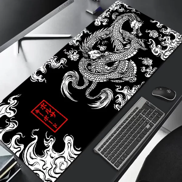 Japanese Dragon Large Gaming Mousepad XXL Keyboard Gamer Mouse Pad on The Table Speed Desk Mat Anime 900x400 700X300 Mouse Mats - Image 12
