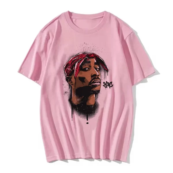 Summer Fashion T-shirt Rapper Tupac Top Hip Hop Street Wear Oversized Short Sleeve T shirt Men's And Women's Tshirts - Image 16