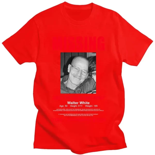 Heisenberg Breaking Bad Missing Sign T Shirt Better Call Saul Graphic Print T-shirts Men's Pure Cotton Short Sleeves Tee Shirt - Image 10