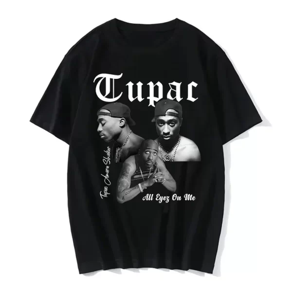 Summer Fashion T-shirt Rapper Tupac Top Hip Hop Street Wear Oversized Short Sleeve T shirt Men's And Women's Tshirts - Image 26