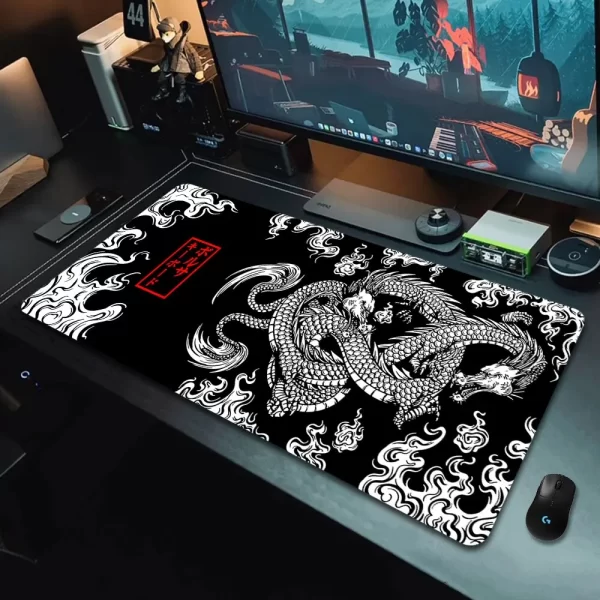 Japanese Dragon Large Gaming Mousepad XXL Keyboard Gamer Mouse Pad on The Table Speed Desk Mat Anime 900x400 700X300 Mouse Mats - Image 10