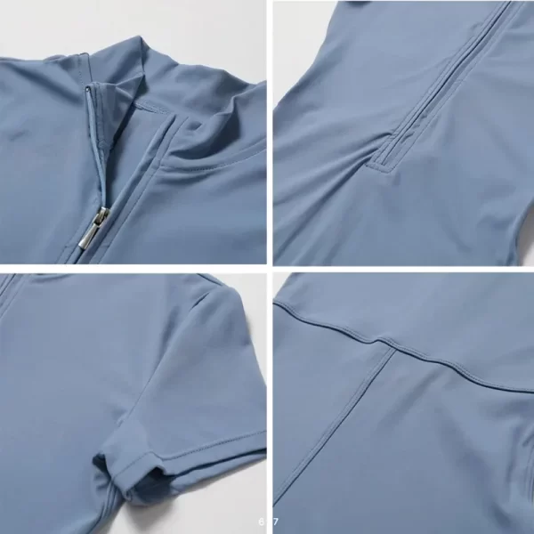Women's Fitness Short Jumpsuits Long Sleeve Training Overalls One-Piece Sporty Suits Workout Romper Gym Clothing Woman Tracksuit - Image 6