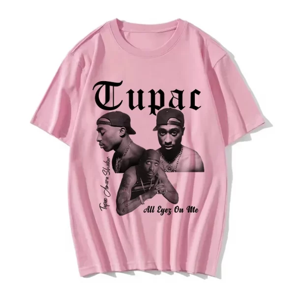 Summer Fashion T-shirt Rapper Tupac Top Hip Hop Street Wear Oversized Short Sleeve T shirt Men's And Women's Tshirts - Image 20