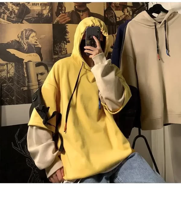 Two-piece Illusion Sweatshirt Men's Hooded Autumn/winter Trendy Brand Ins Hip Hop Top Oversize Niche High Street Jacket - Image 18