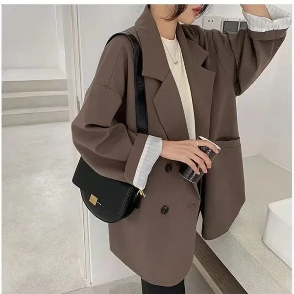 Women's Large Blazer Coats Spring Autumn Fashion Korean Version Loose Top Coat Office Work Clothes Grace Fall Jacket for Women - Image 5