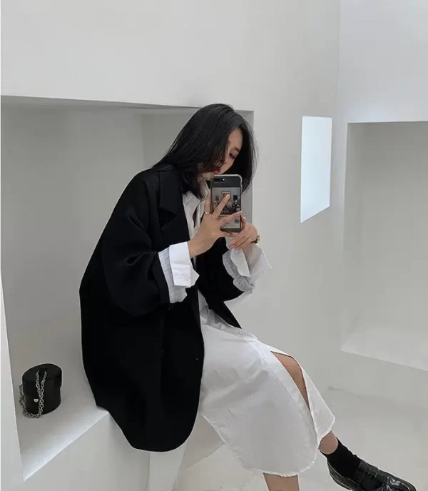 Women's Large Blazer Coats Spring Autumn Fashion Korean Version Loose Top Coat Office Work Clothes Grace Fall Jacket for Women - Image 27