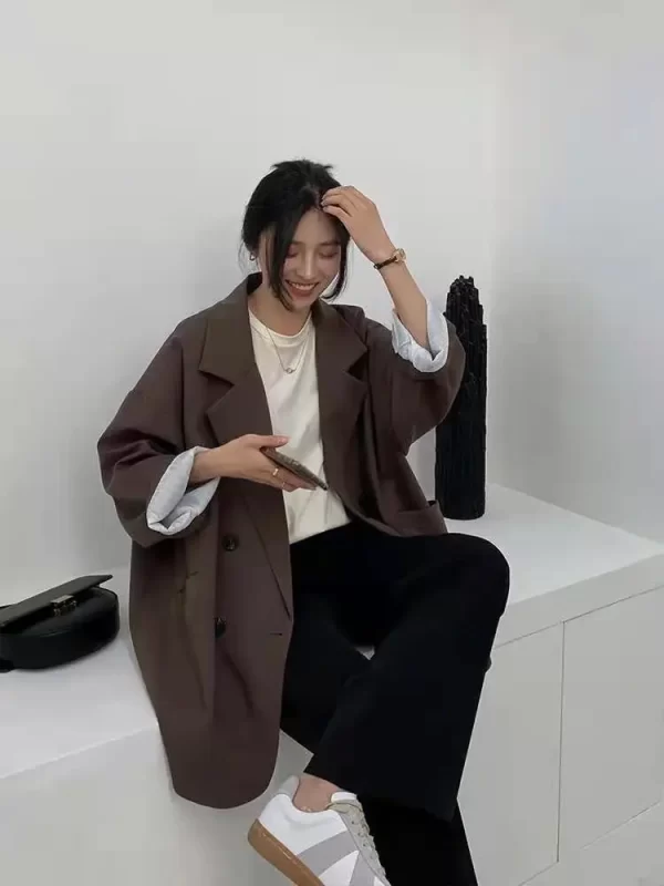 Women's Large Blazer Coats Spring Autumn Fashion Korean Version Loose Top Coat Office Work Clothes Grace Fall Jacket for Women - Image 14