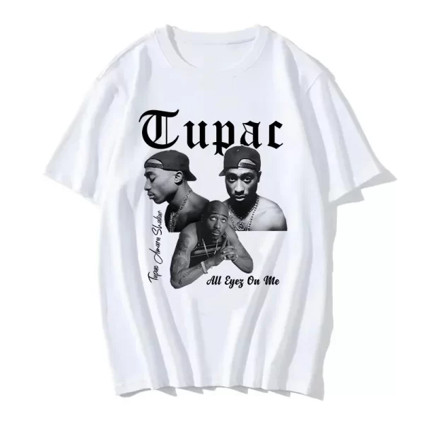 Summer Fashion T-shirt Rapper Tupac Top Hip Hop Street Wear Oversized Short Sleeve T shirt Men's And Women's Tshirts - Image 18