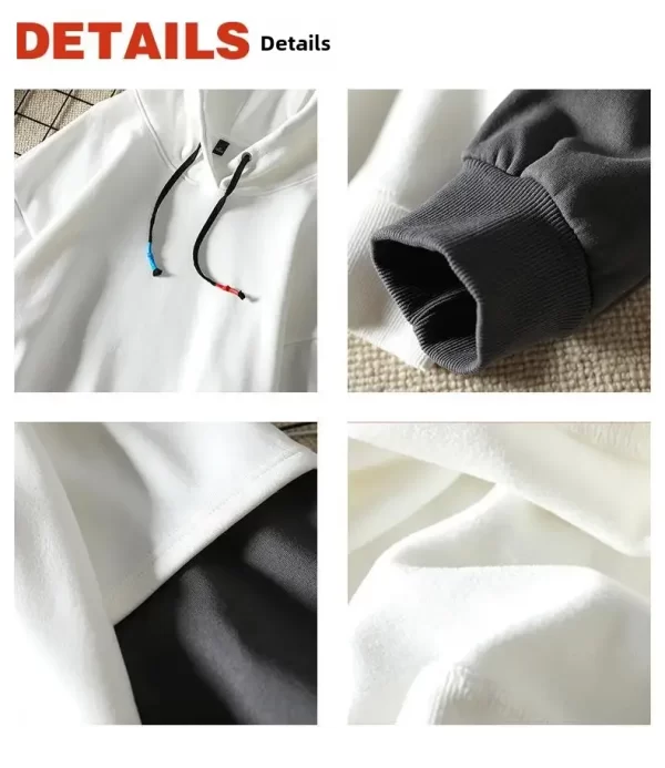 Two-piece Illusion Sweatshirt Men's Hooded Autumn/winter Trendy Brand Ins Hip Hop Top Oversize Niche High Street Jacket - Image 9