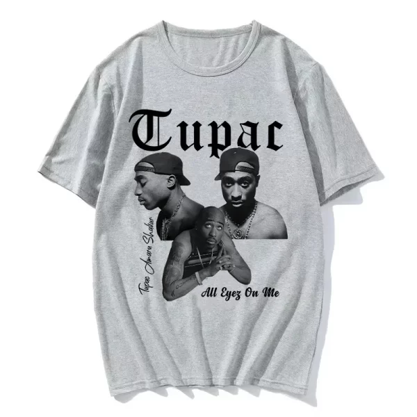 Summer Fashion T-shirt Rapper Tupac Top Hip Hop Street Wear Oversized Short Sleeve T shirt Men's And Women's Tshirts - Image 21
