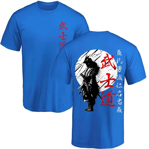 Japan Samurai Spirit T Shirts For Men Japanese Style Back Print Loose Oversized 100% Cotton Tops T-shirt Bushido Male Gifts Tee - Image 10