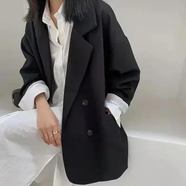 Women's Large Blazer Coats Spring Autumn Fashion Korean Version Loose Top Coat Office Work Clothes Grace Fall Jacket for Women - Image 6