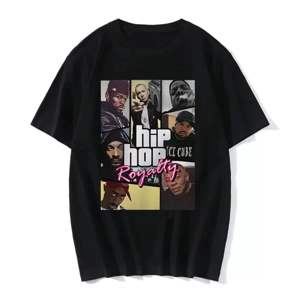 Summer Fashion T-shirt Rapper Tupac Top Hip Hop Street Wear Oversized Short Sleeve T shirt Men's And Women's Tshirts - Image 23