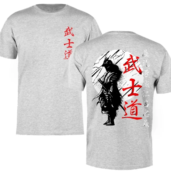 Japan Samurai Spirit T Shirts For Men Japanese Style Back Print Loose Oversized 100% Cotton Tops T-shirt Bushido Male Gifts Tee - Image 9