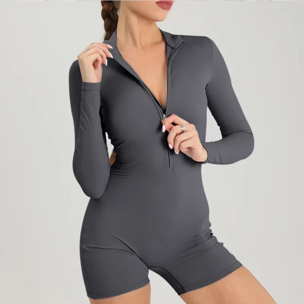 Women's Fitness Short Jumpsuits Long Sleeve Training Overalls One-Piece Sporty Suits Workout Romper Gym Clothing Woman Tracksuit - Image 13