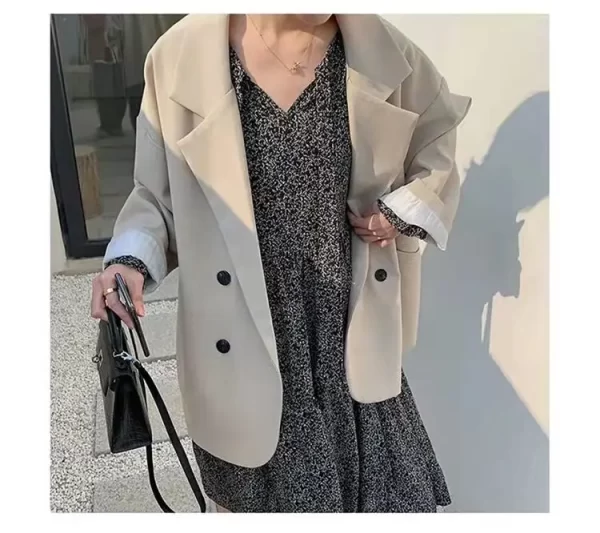 Women's Large Blazer Coats Spring Autumn Fashion Korean Version Loose Top Coat Office Work Clothes Grace Fall Jacket for Women - Image 17