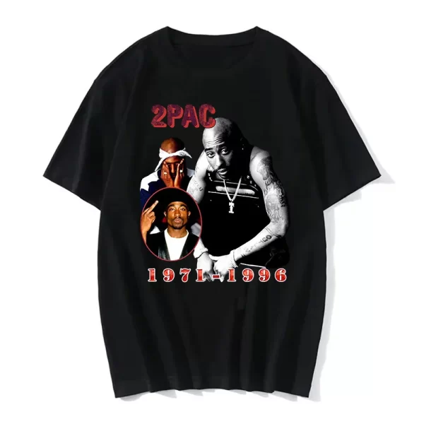 Summer Fashion T-shirt Rapper Tupac Top Hip Hop Street Wear Oversized Short Sleeve T shirt Men's And Women's Tshirts - Image 24