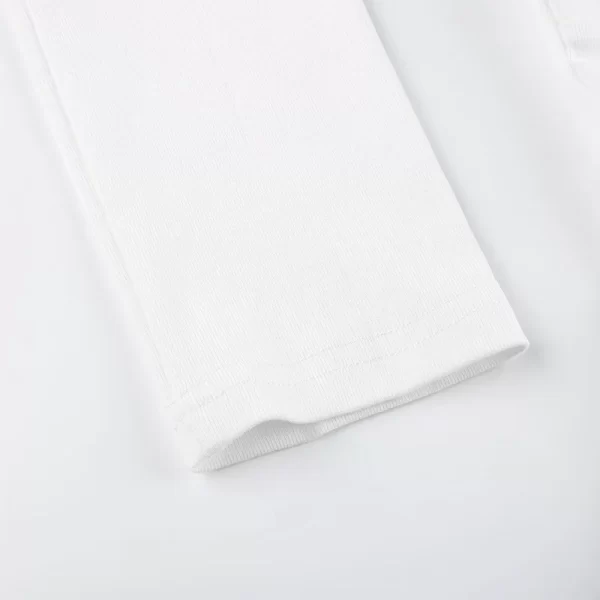 Bandage Folds Square Collar Crop Top Women Fairycore y2k White T Shirts Basic Knitted Elegant Tees Vintage 2000s Clothing - Image 24