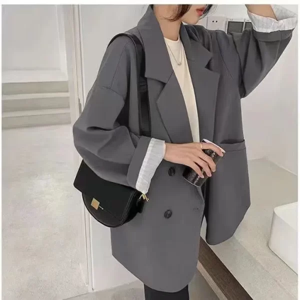 Women's Large Blazer Coats Spring Autumn Fashion Korean Version Loose Top Coat Office Work Clothes Grace Fall Jacket for Women - Image 7