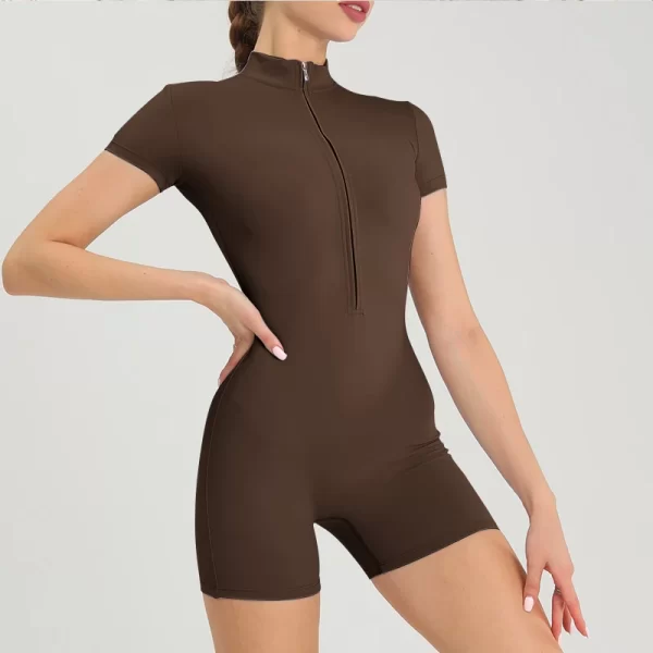 Women's Fitness Short Jumpsuits Long Sleeve Training Overalls One-Piece Sporty Suits Workout Romper Gym Clothing Woman Tracksuit - Image 8