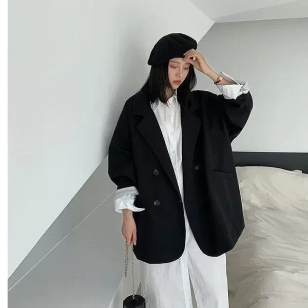 Women's Large Blazer Coats Spring Autumn Fashion Korean Version Loose Top Coat Office Work Clothes Grace Fall Jacket for Women - Image 4