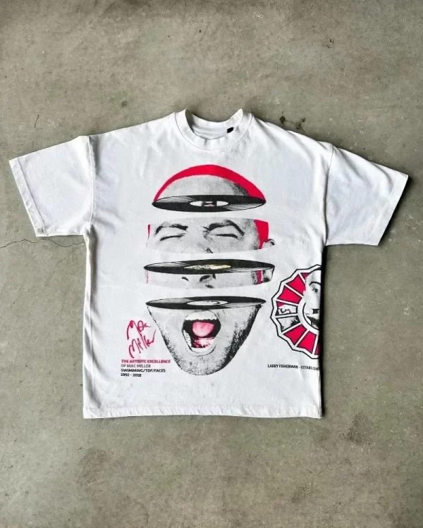Y2K New American retro street portrait printed short sleeve T-shirt men Goth Harajuku fashion couple casual loose oversized top - Image 2