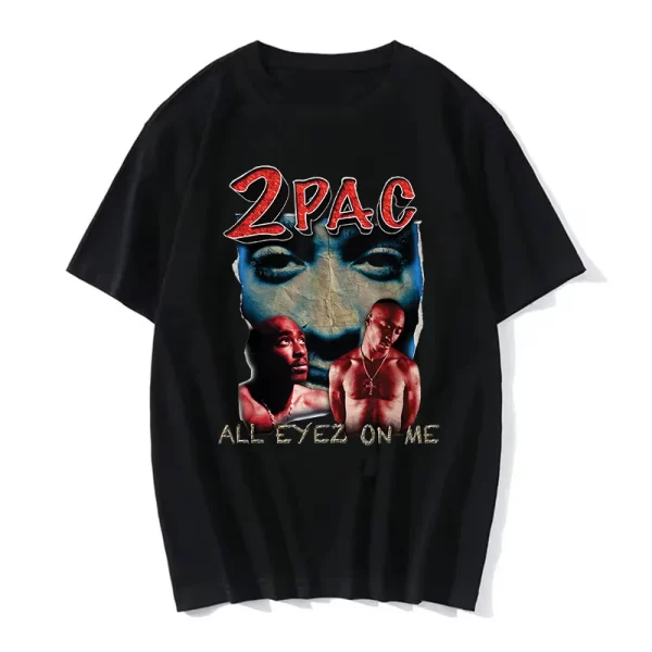 Summer Fashion T-shirt Rapper Tupac Top Hip Hop Street Wear Oversized Short Sleeve T shirt Men's And Women's Tshirts - Image 12