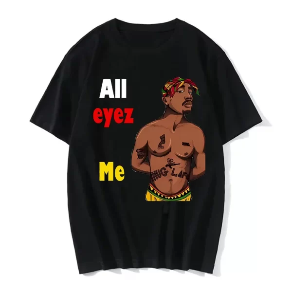 Summer Fashion T-shirt Rapper Tupac Top Hip Hop Street Wear Oversized Short Sleeve T shirt Men's And Women's Tshirts - Image 13